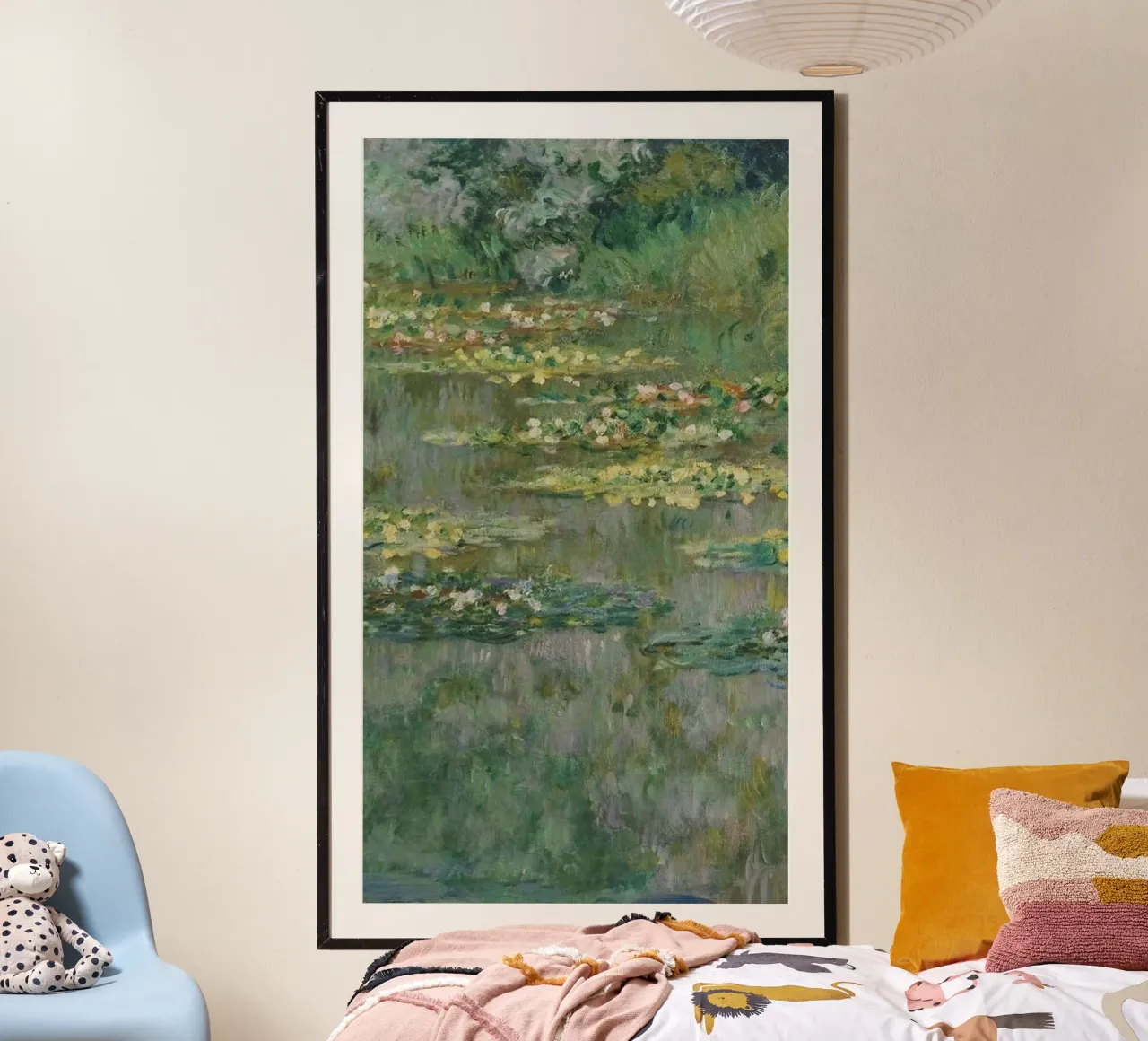green grass on water poster con telaio in alluminio da lily