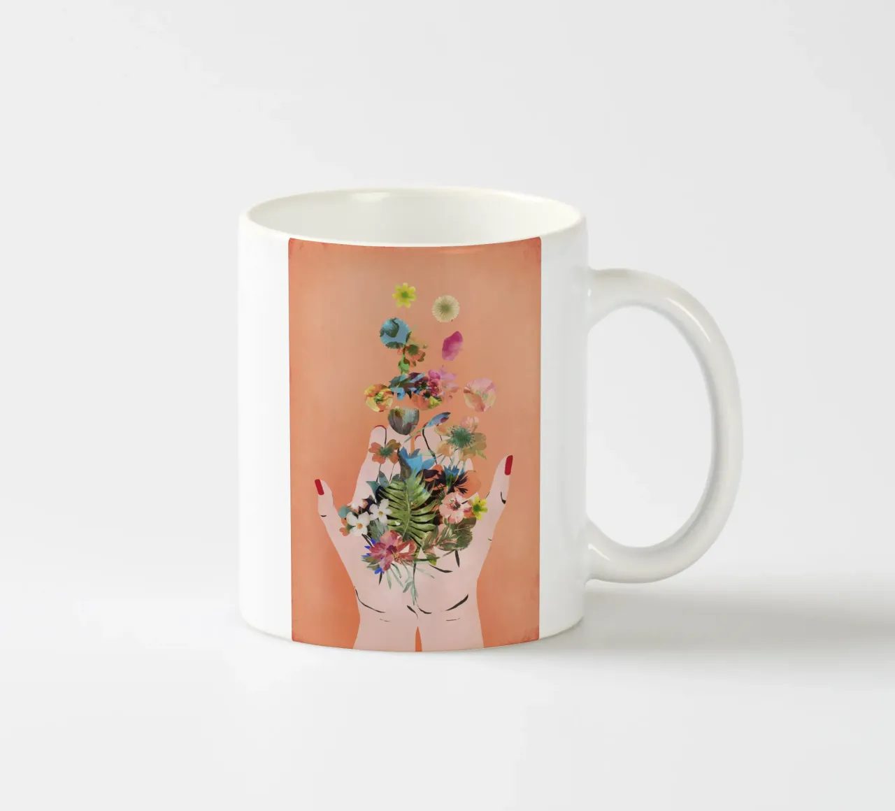 Fridas Hands (coral) tazza in ceramica da treechild