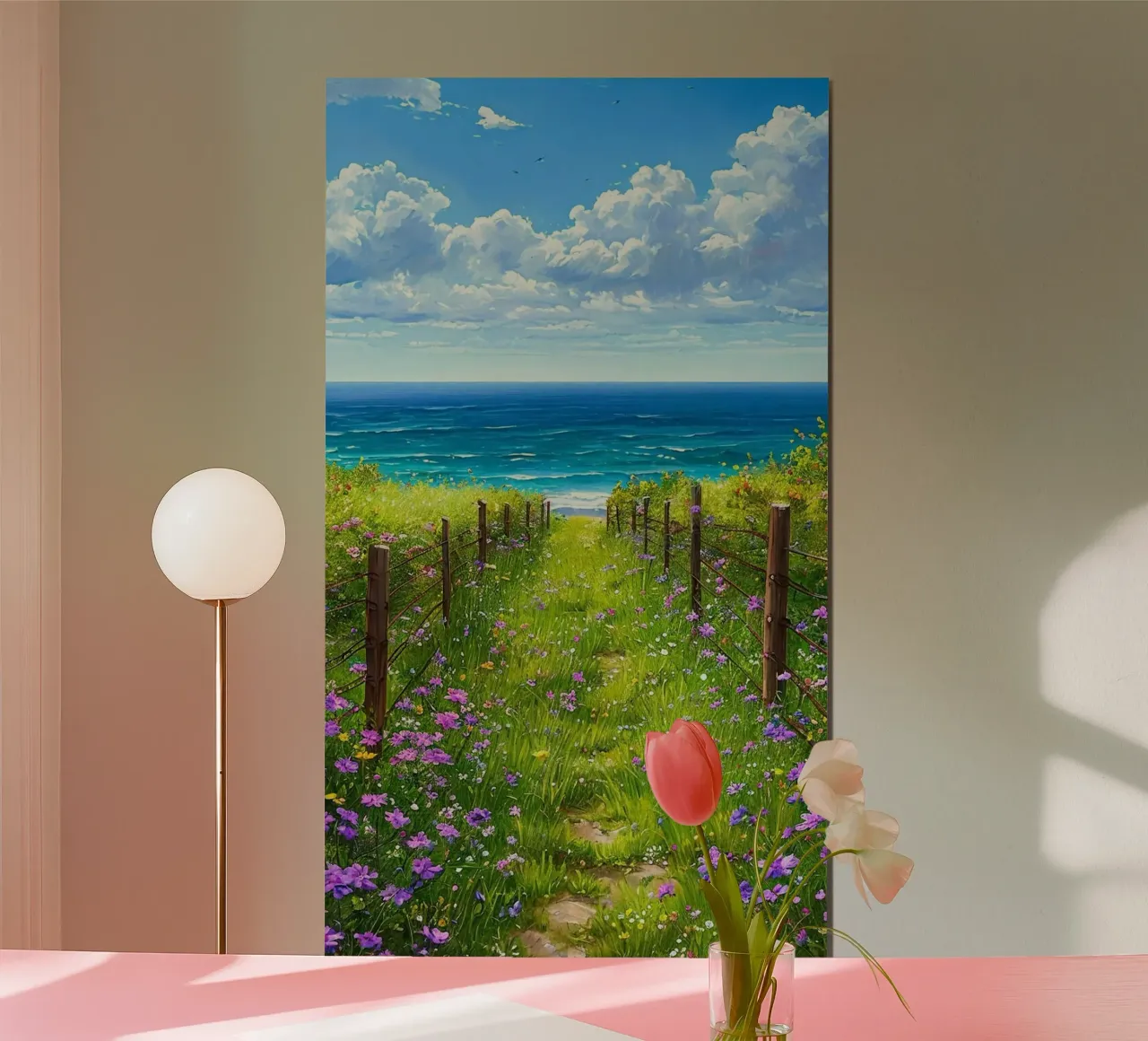 grass flower fence poster da lily
