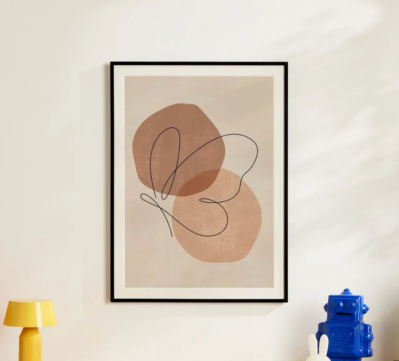 line of butterfly poster con telaio in legno da carsa