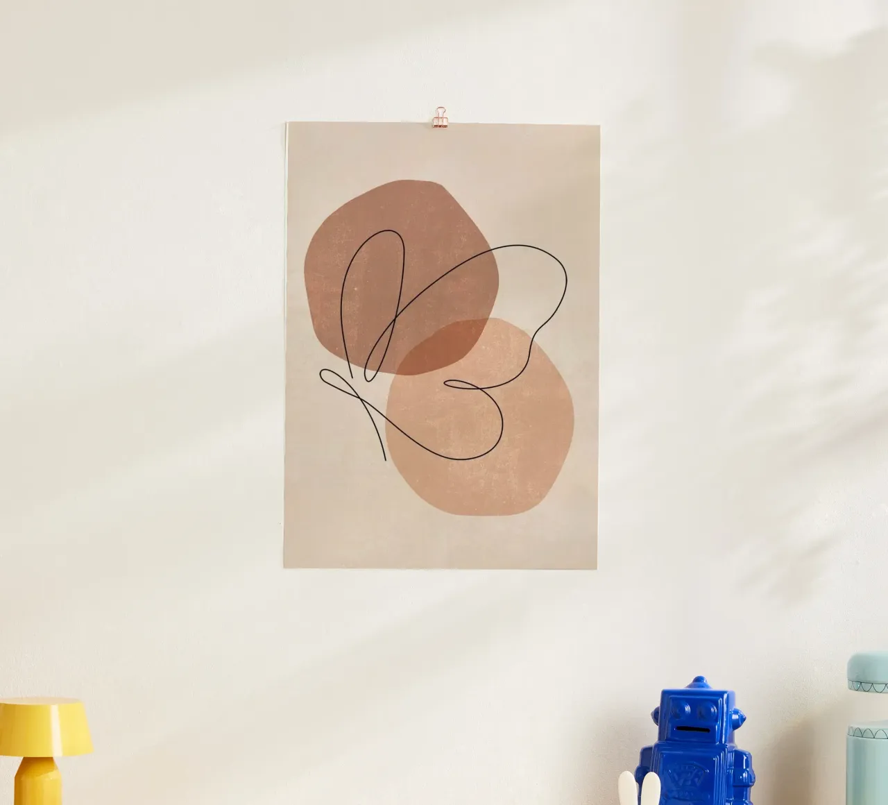 line of butterfly poster con telaio in legno da carsa