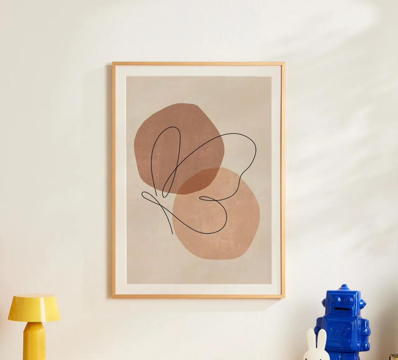 line of butterfly poster con telaio in legno da carsa
