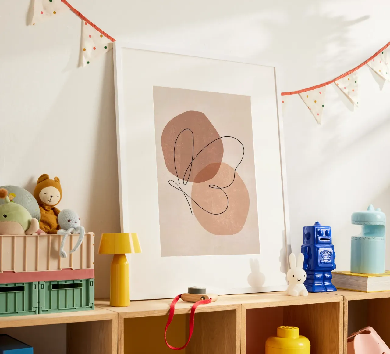 line of butterfly poster con telaio in legno da carsa