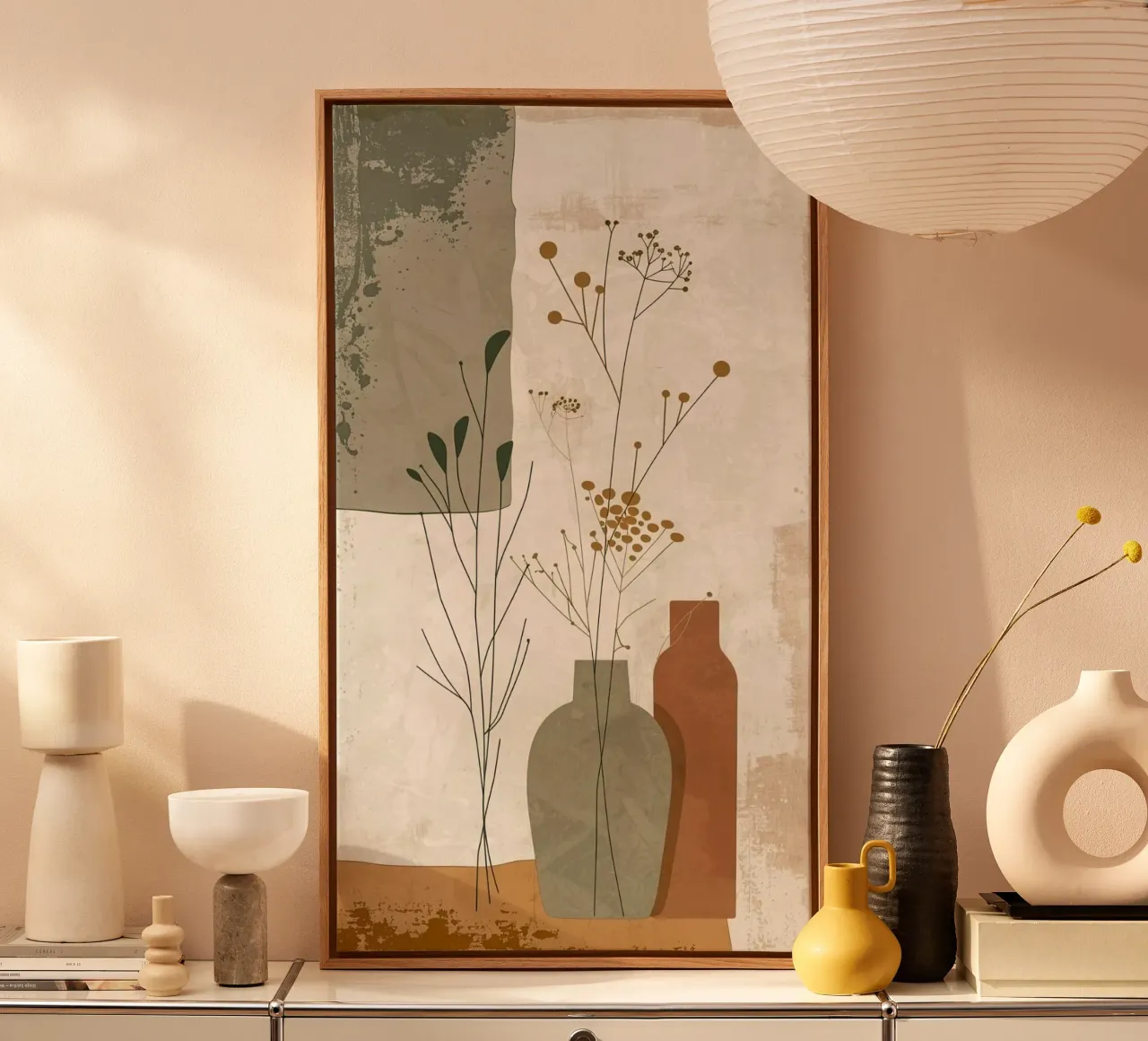 shape vase flower tela con Cornice a cassetta da carsa