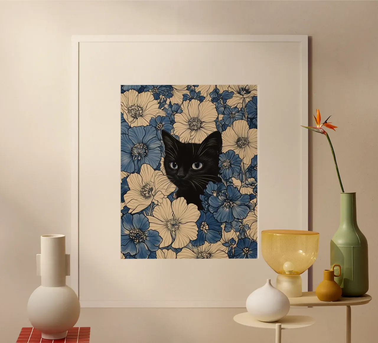 cat in flower poster da kichin