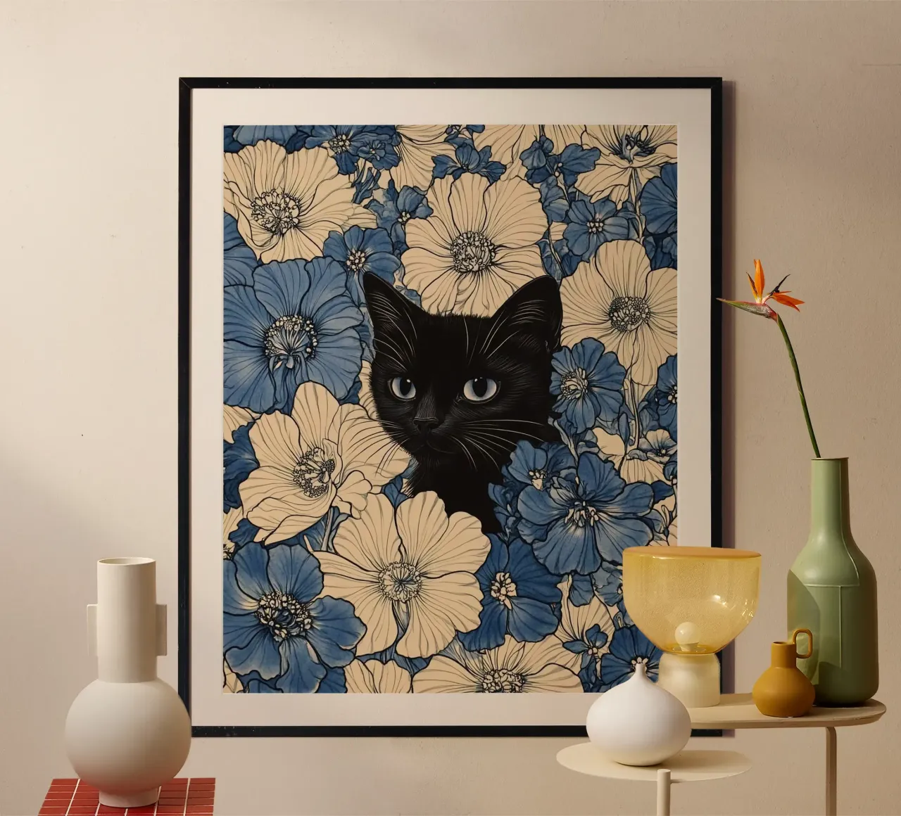 cat in flower poster da kichin