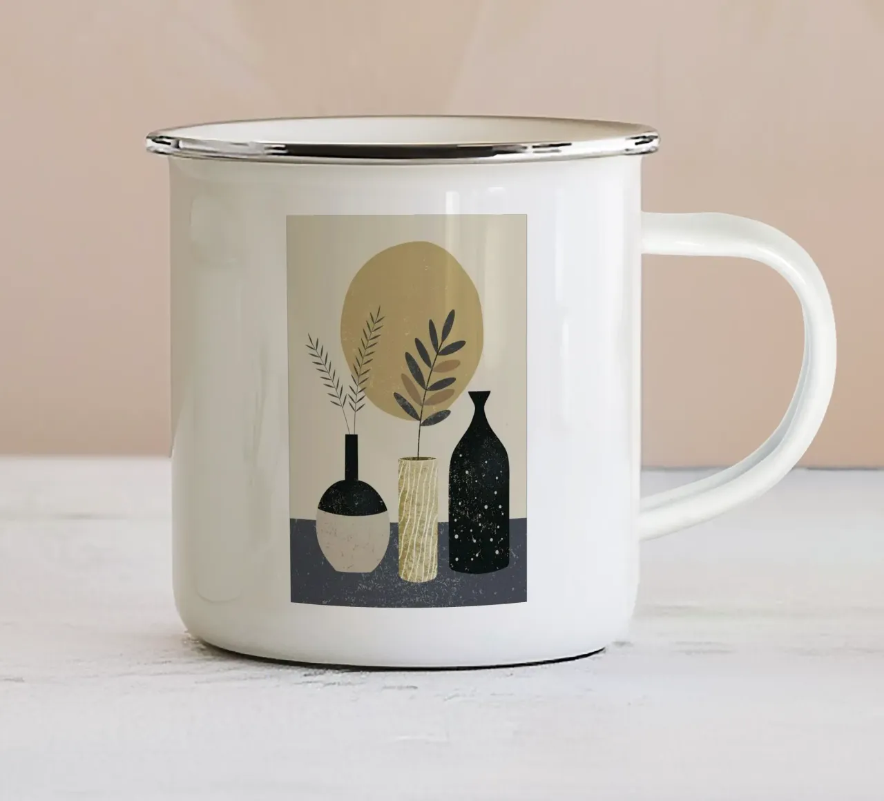 posture vase tazza in smalto da carsa