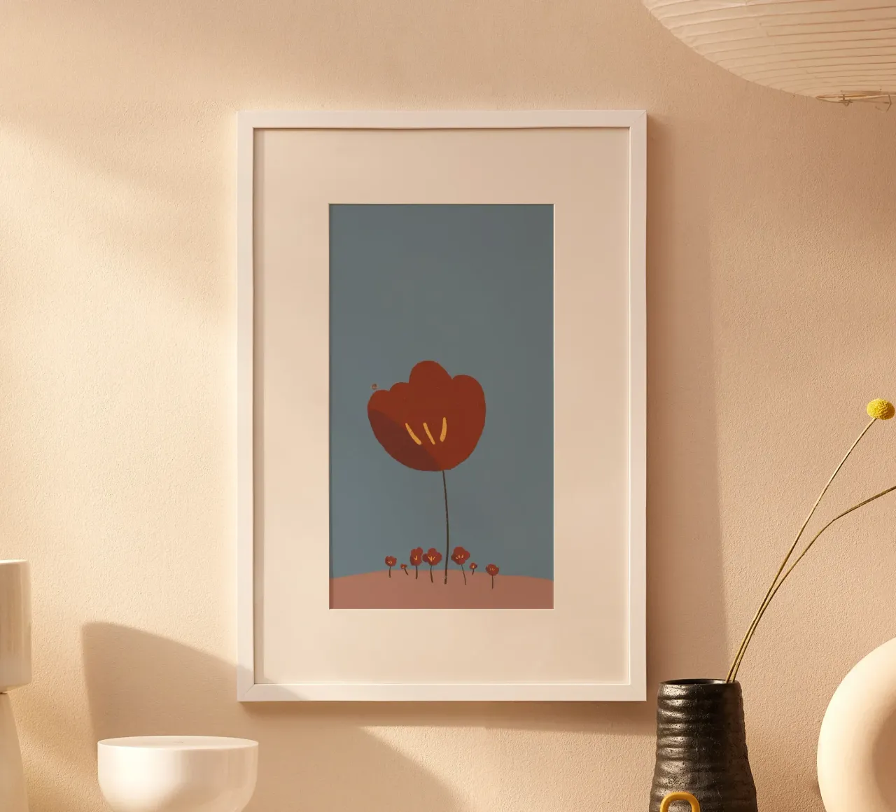 red flower minimal poster da kichin