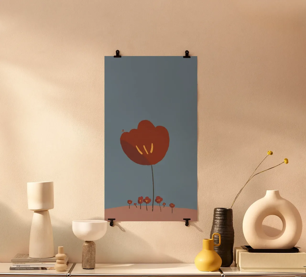 red flower minimal poster da kichin