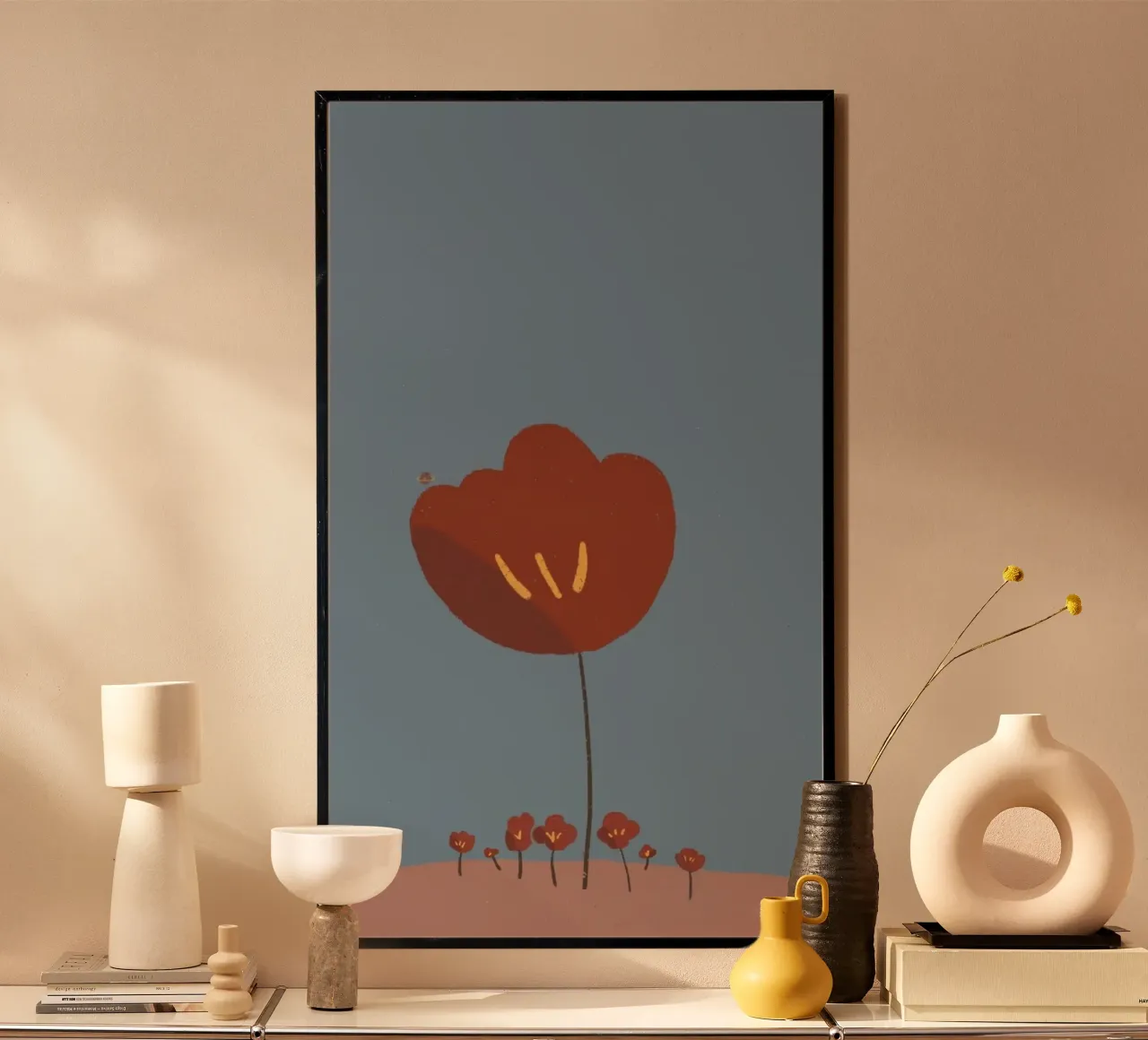 red flower minimal poster da kichin