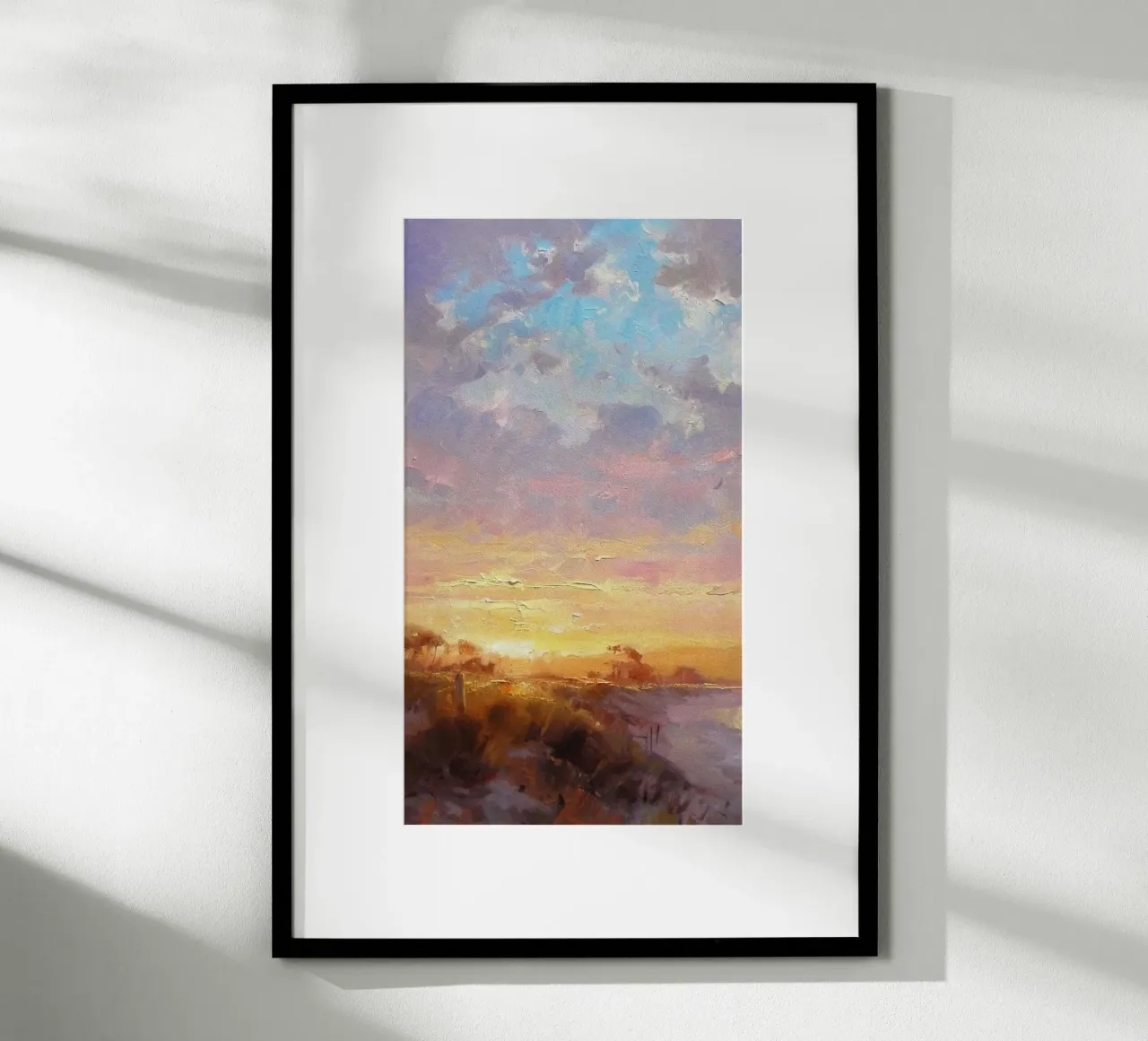 sunset beach grass poster da kichin
