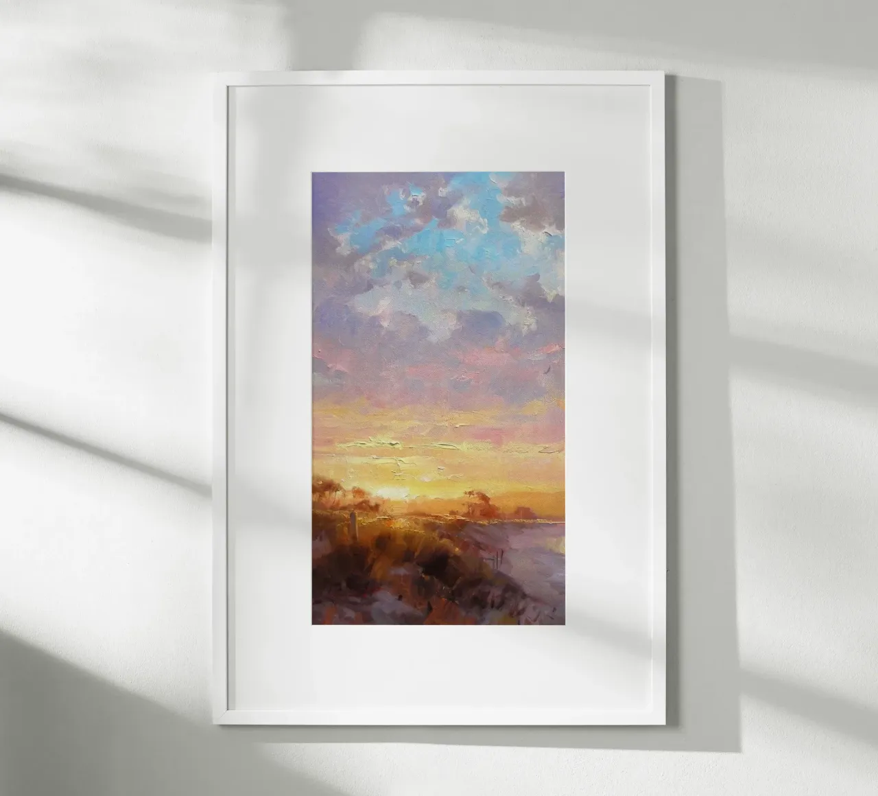 sunset beach grass poster da kichin