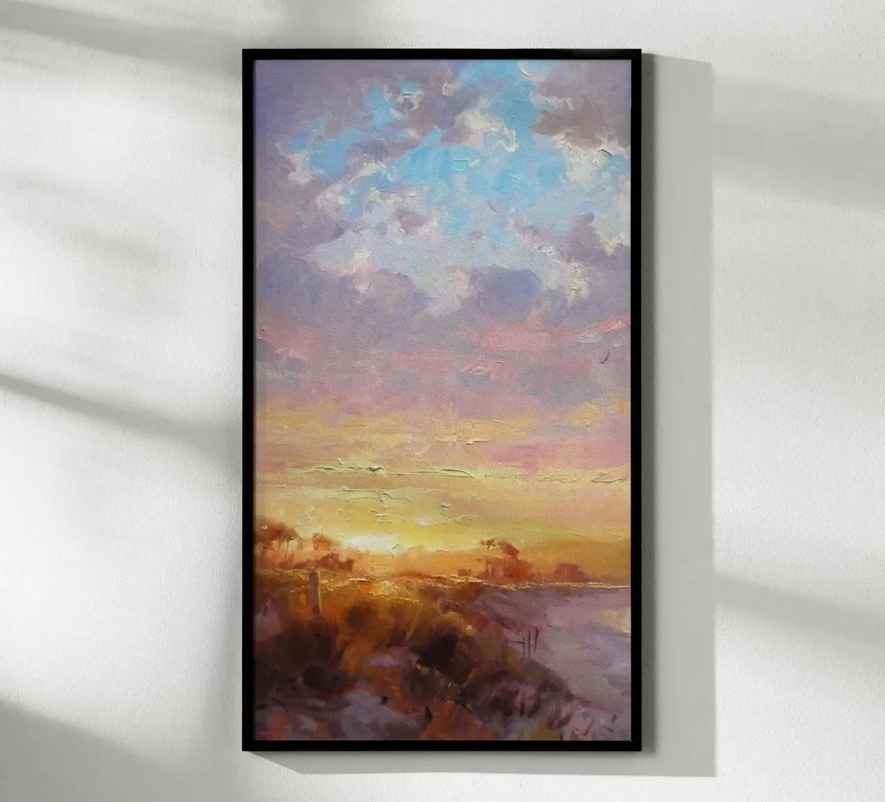 sunset beach grass poster da kichin