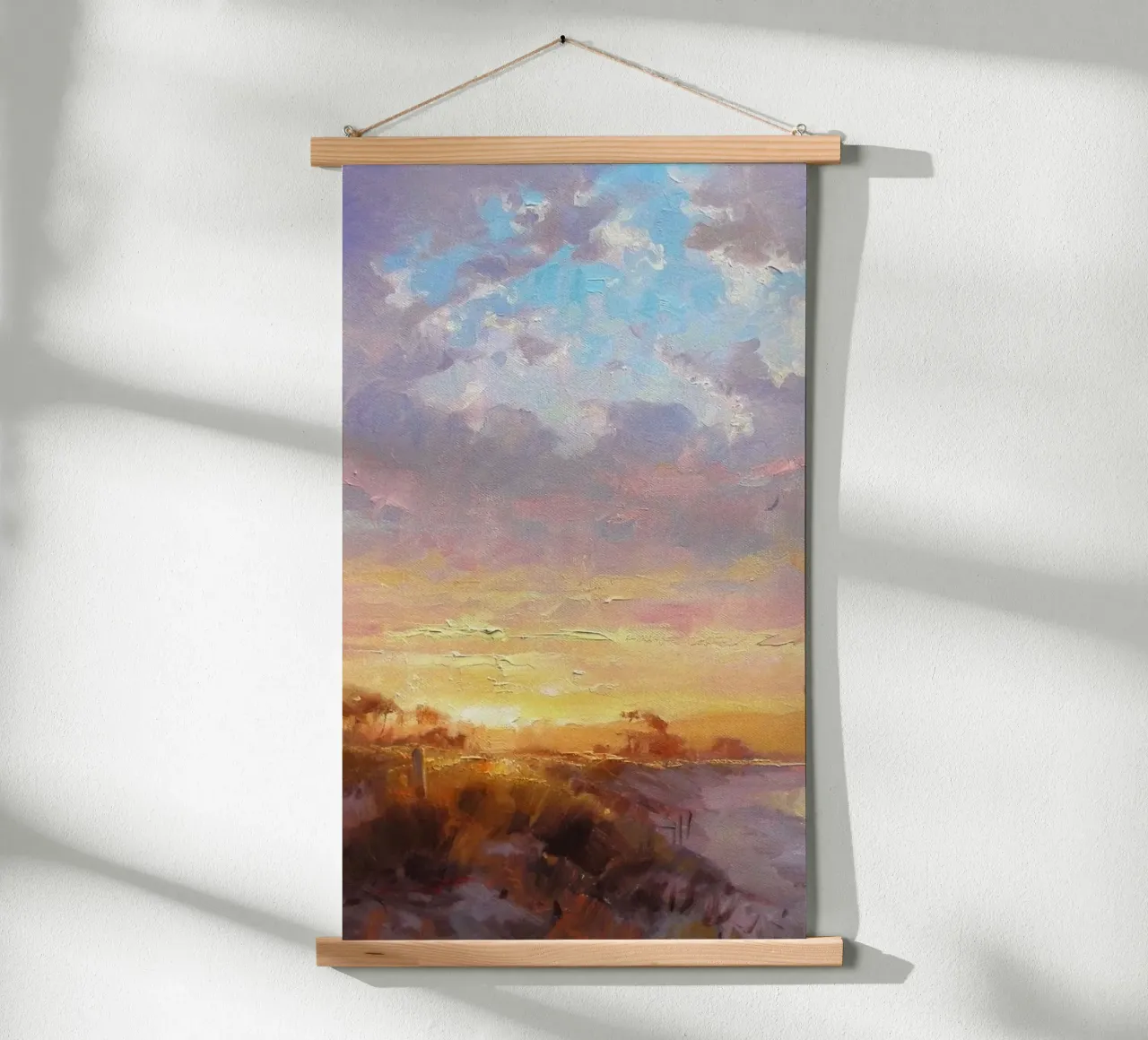 sunset beach grass poster da kichin