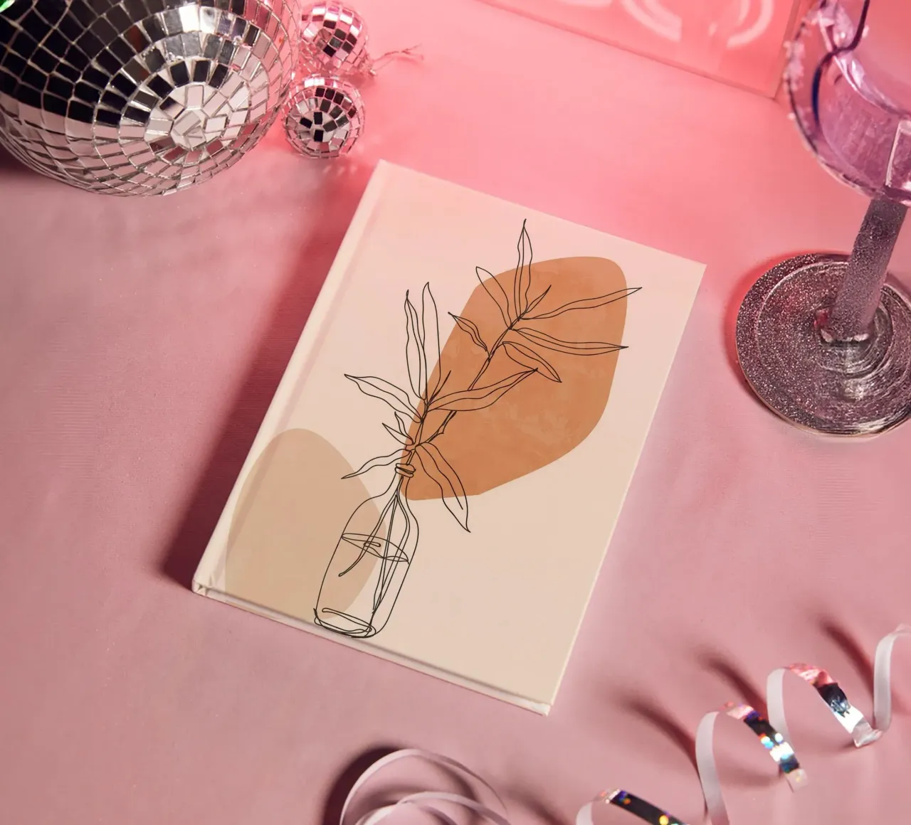 shape line leaf and bottle notebook by carsa