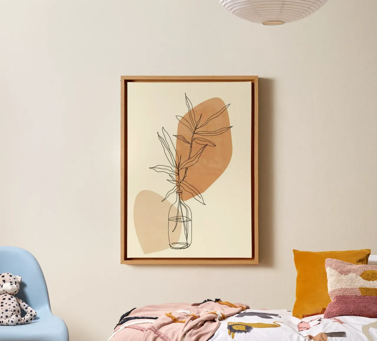 shape line leaf and bottle tela con Cornice a cassetta da carsa
