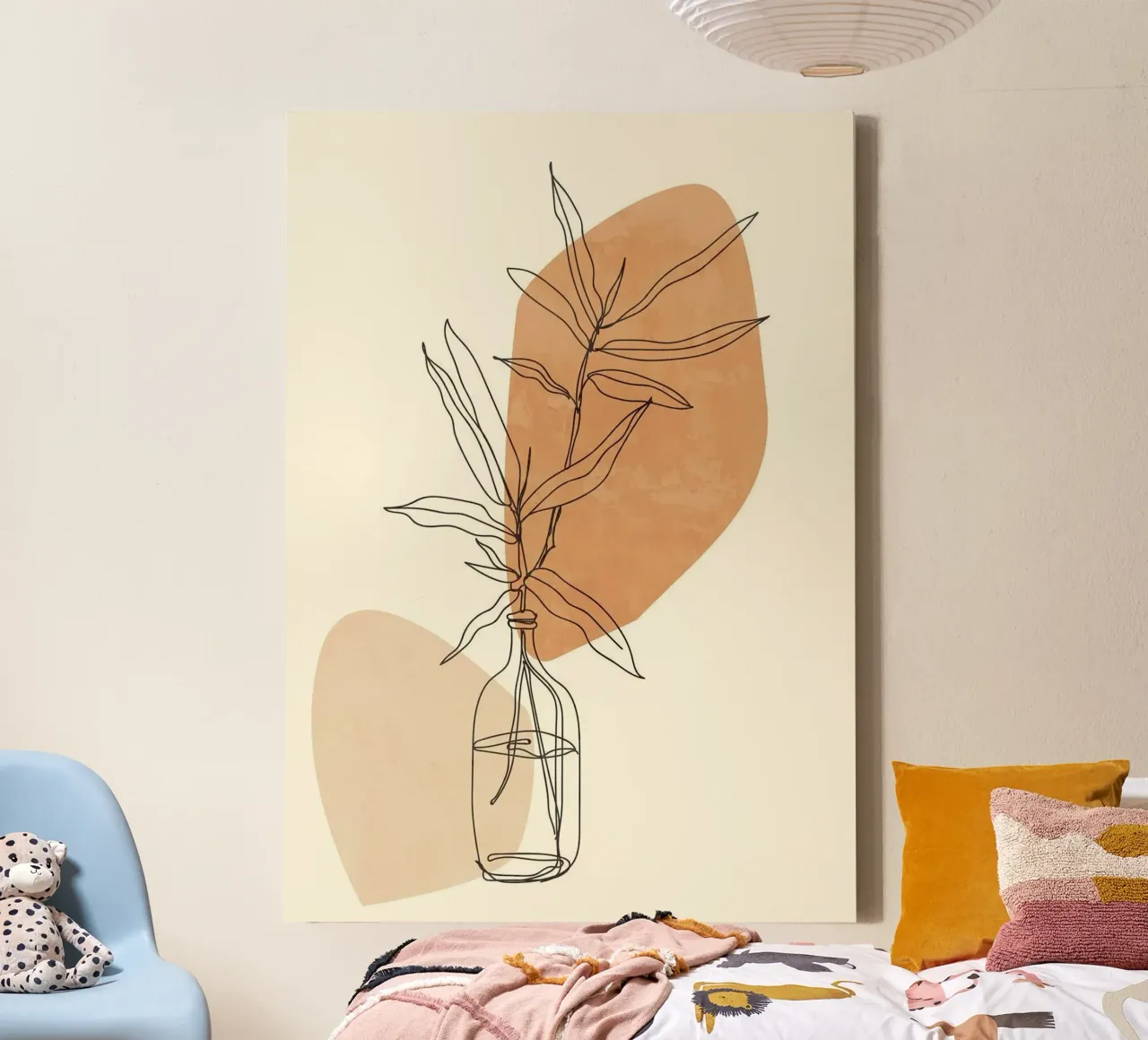 shape line leaf and bottle tela con Cornice a cassetta da carsa