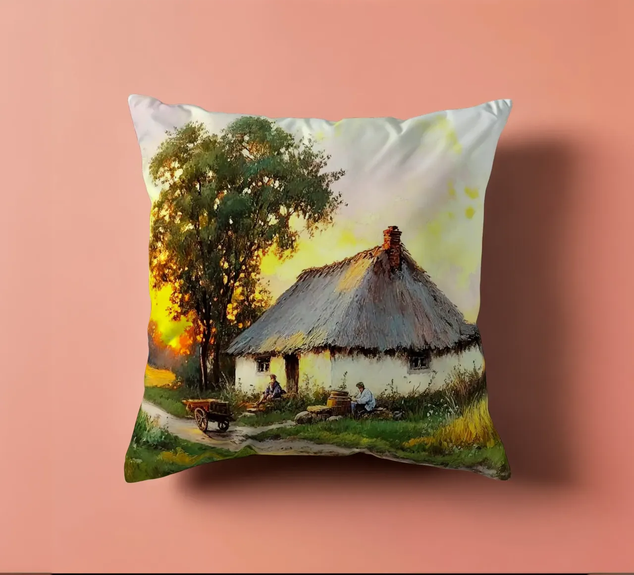 house with tree cuscino da carsa