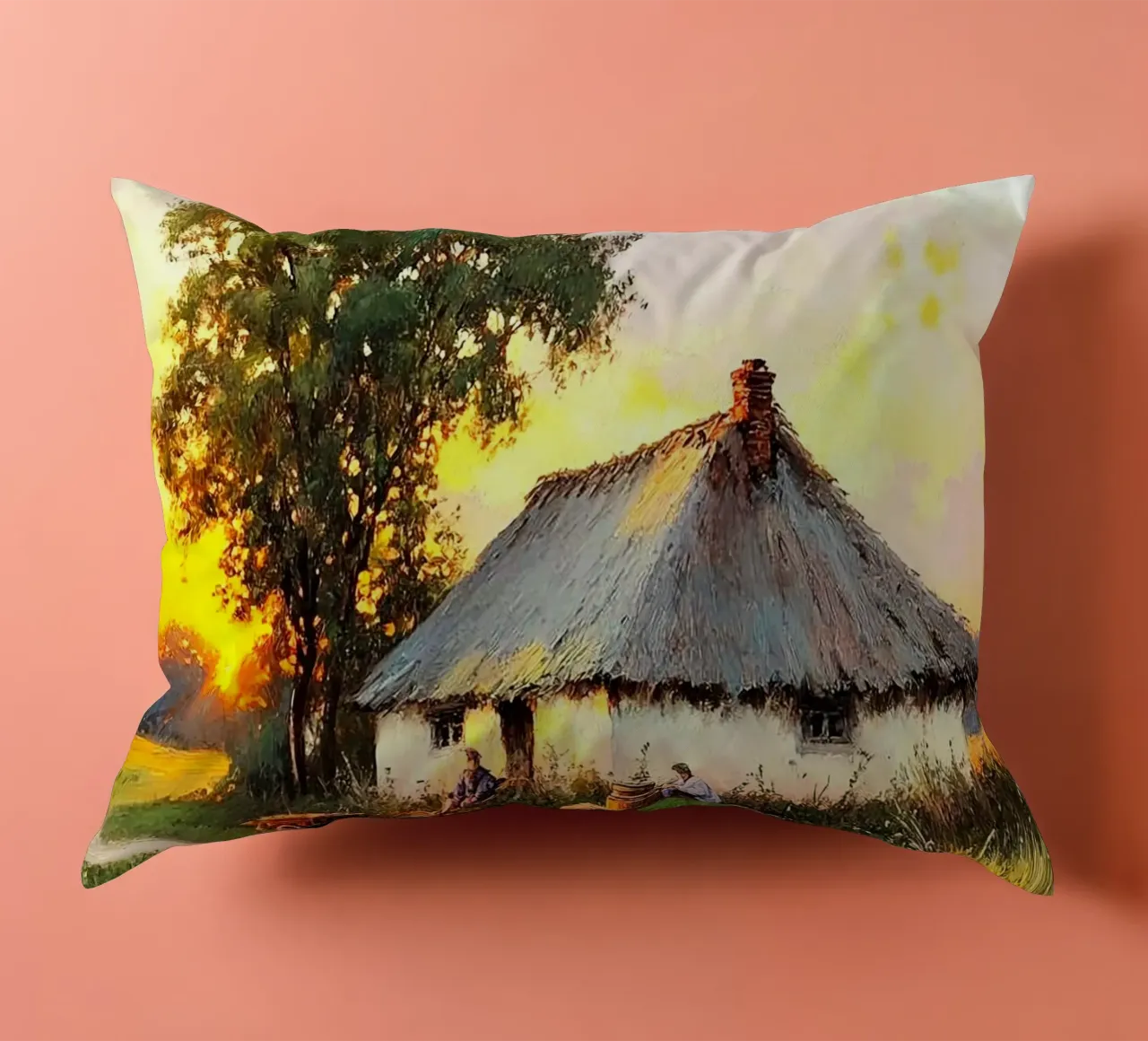 house with tree cuscino da carsa