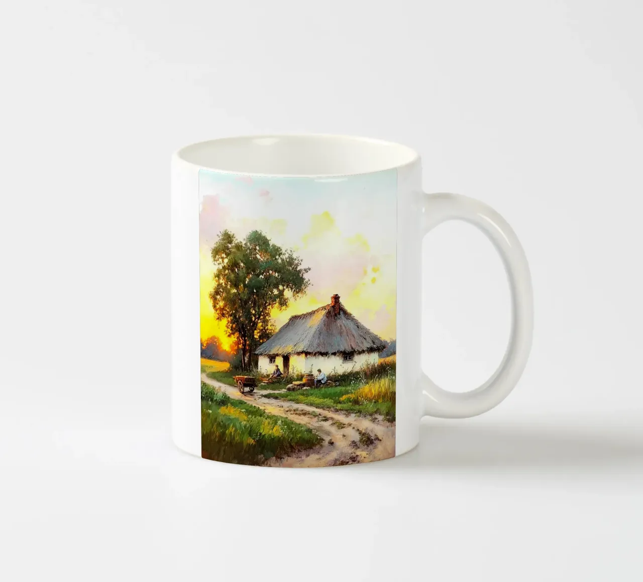 house with tree tazza in ceramica da carsa