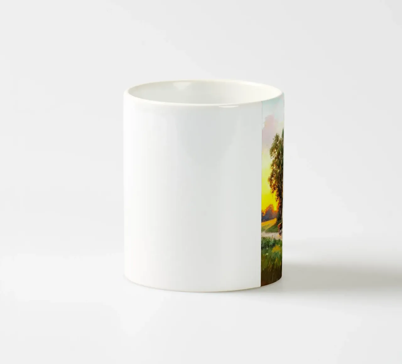 house with tree tazza in ceramica da carsa