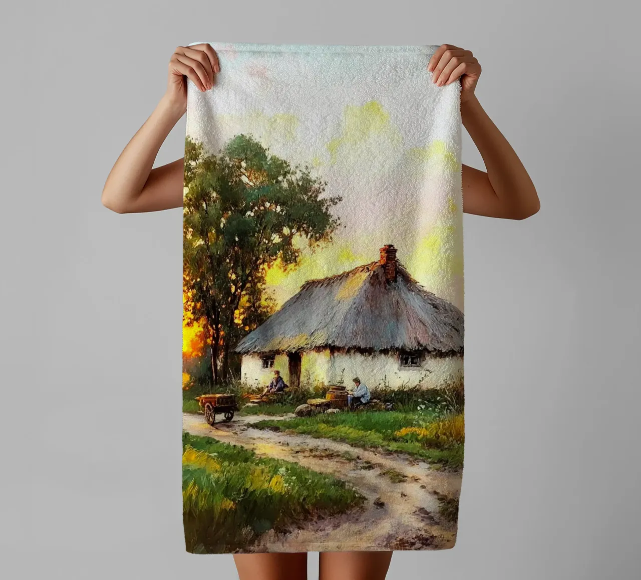 house with tree asciugamano da bagno da carsa