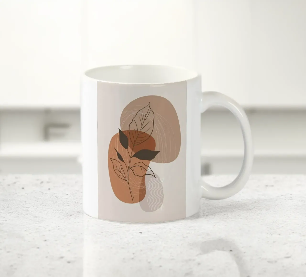 shape line flower and brown tazza in ceramica da kichin