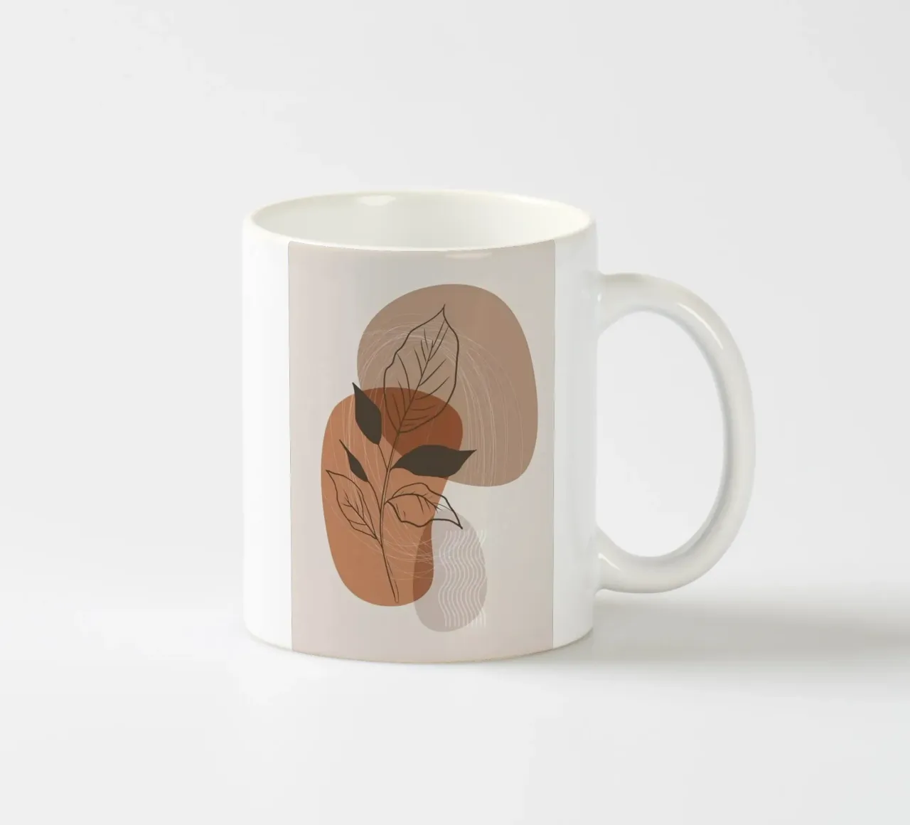 shape line flower and brown tazza in ceramica da kichin