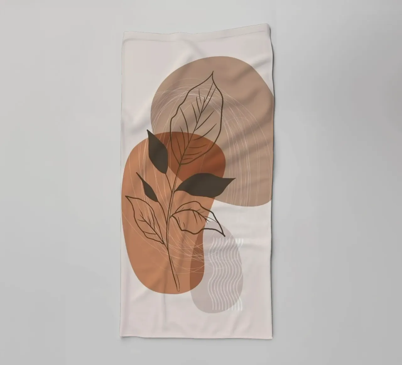 shape line flower and brown asciugamano da bagno da kichin