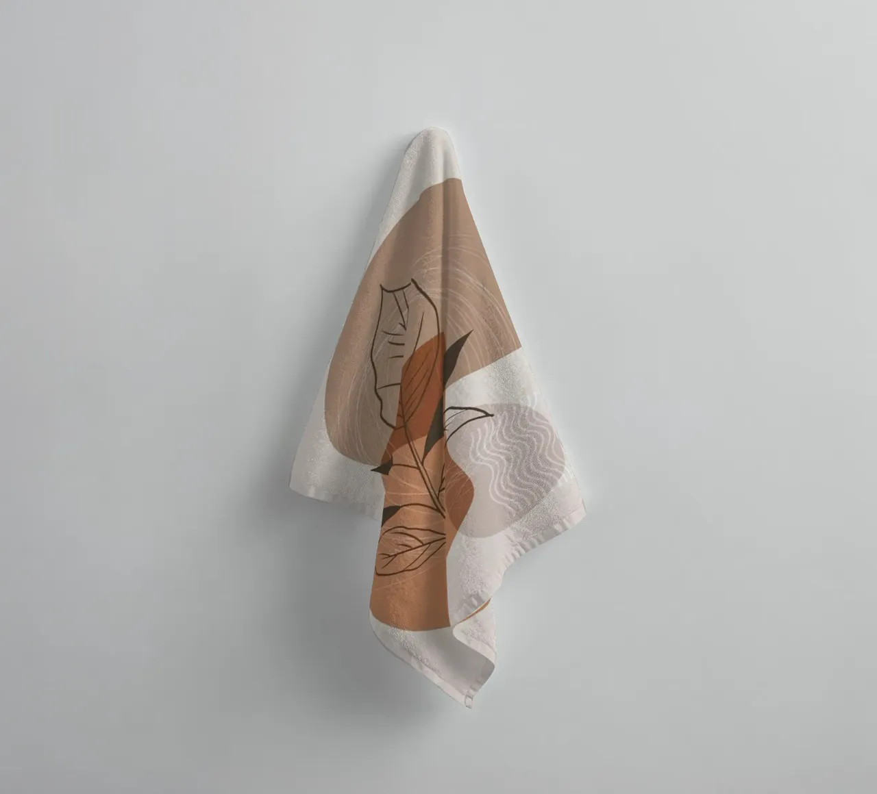 shape line flower and brown asciugamano da bagno da kichin