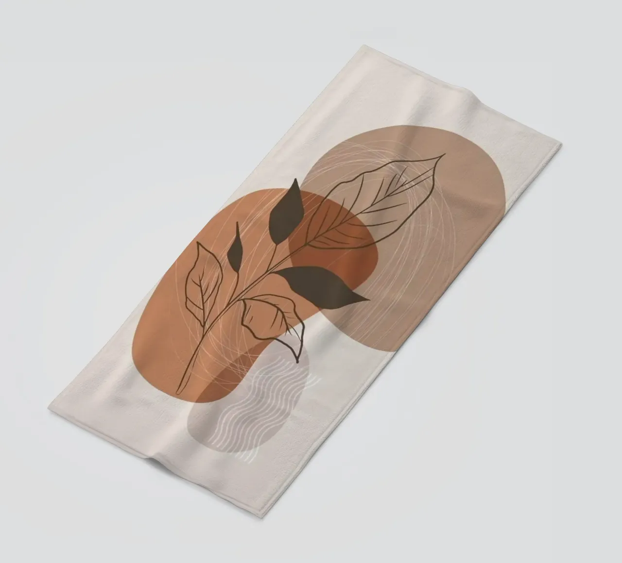shape line flower and brown telo mare da kichin