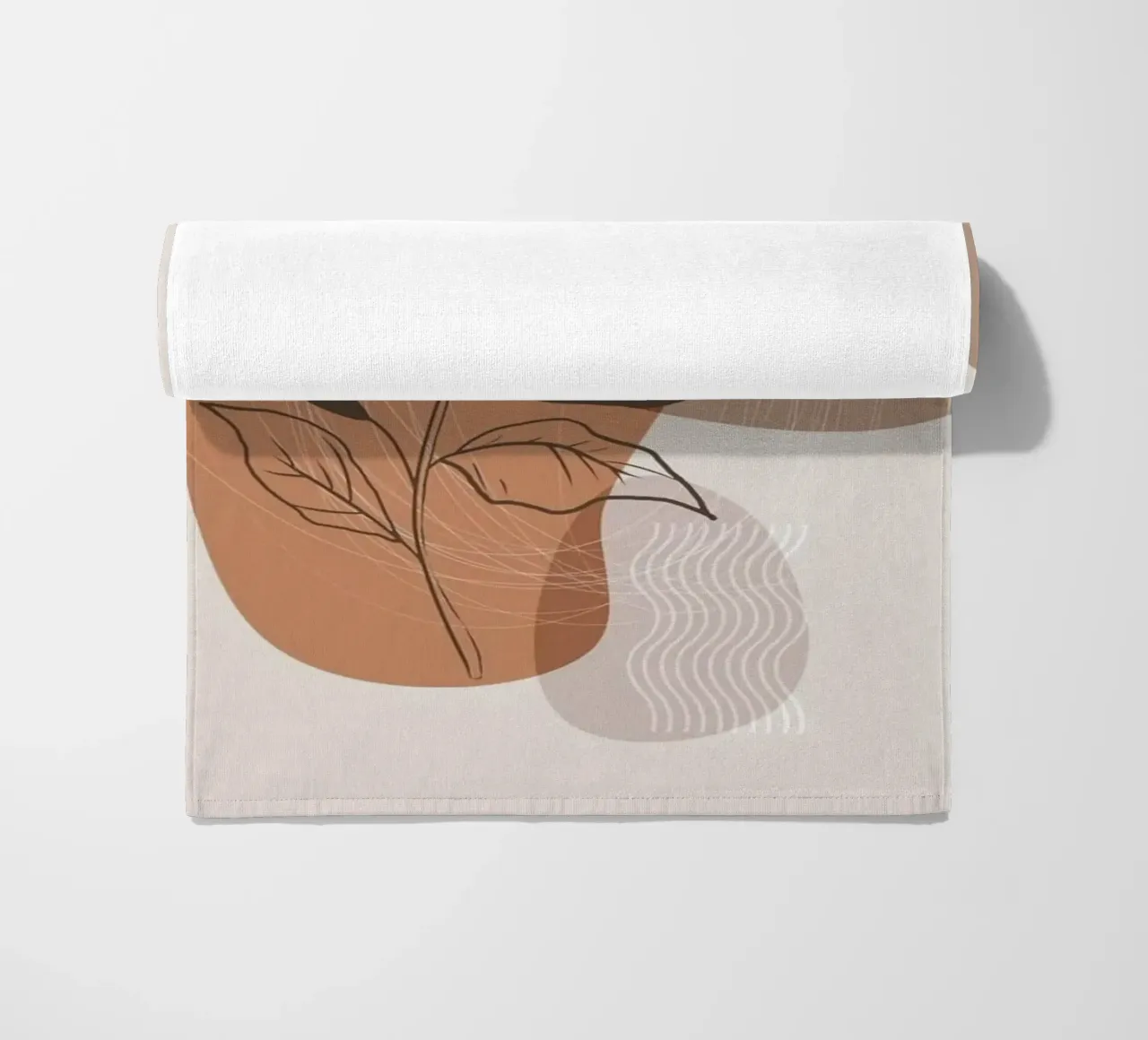 shape line flower and brown telo mare da kichin