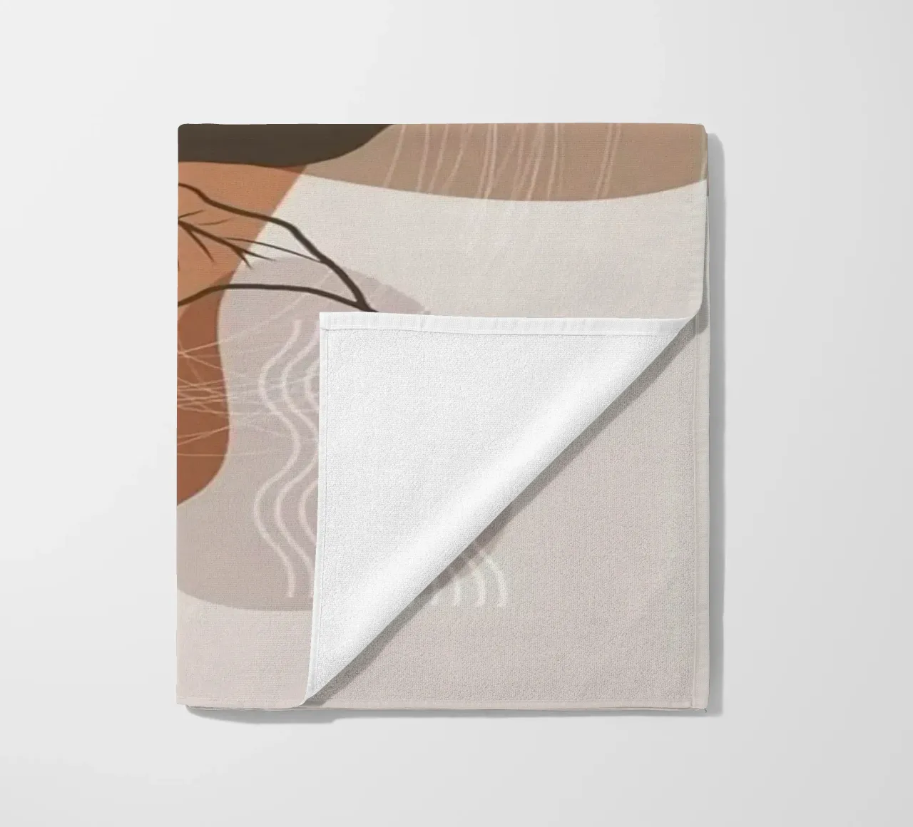 shape line flower and brown telo mare da kichin