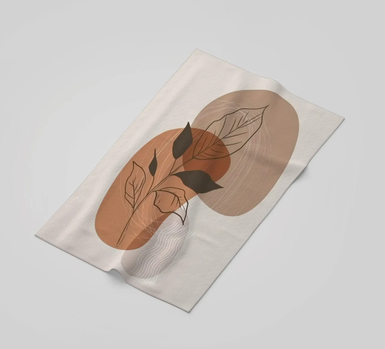 shape line flower and brown telo mare da kichin