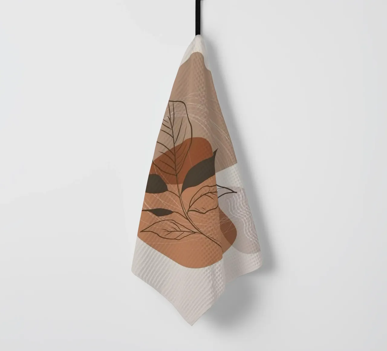 shape line flower and brown canovaccio da cucina da kichin