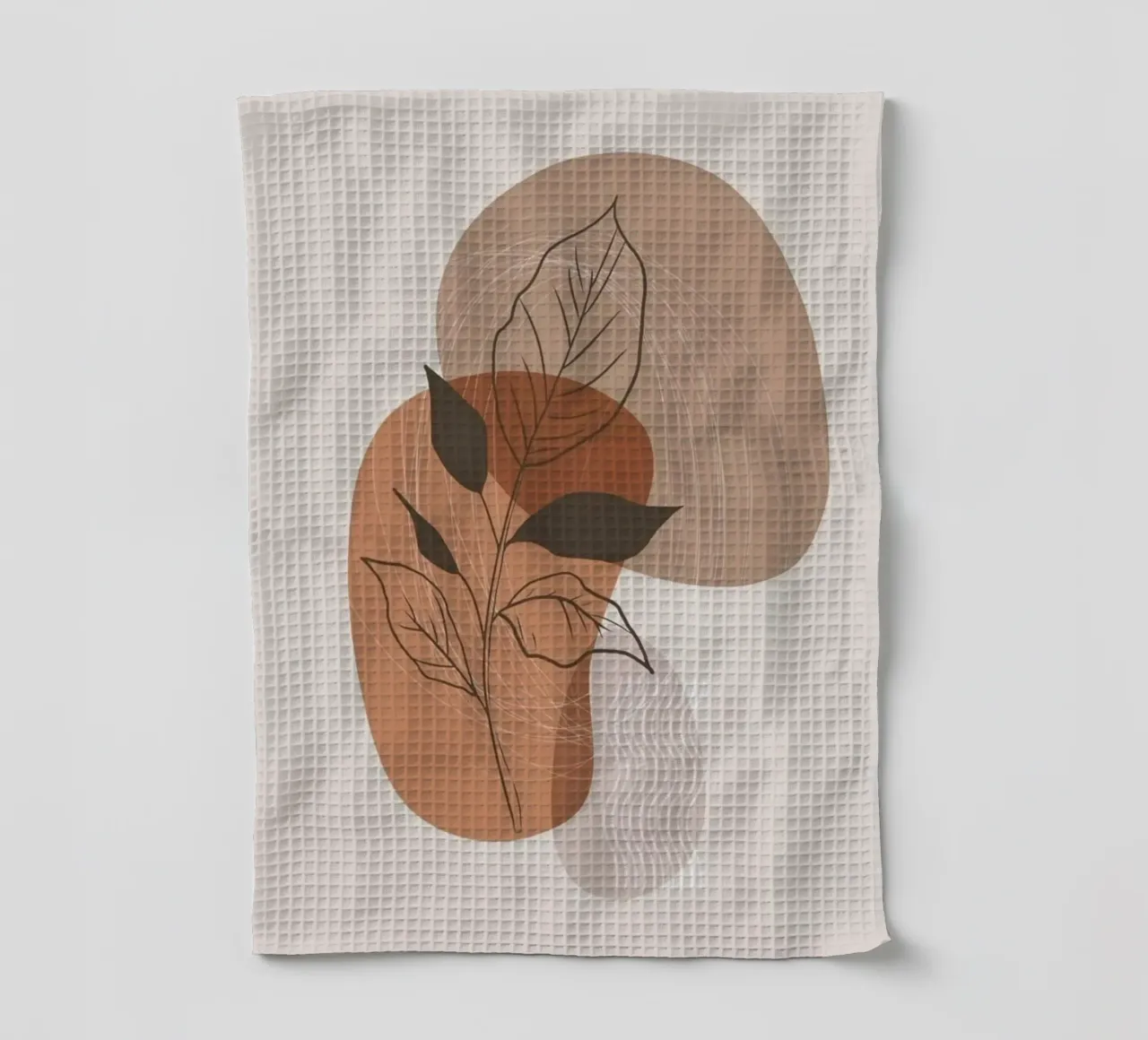 shape line flower and brown canovaccio da cucina da kichin
