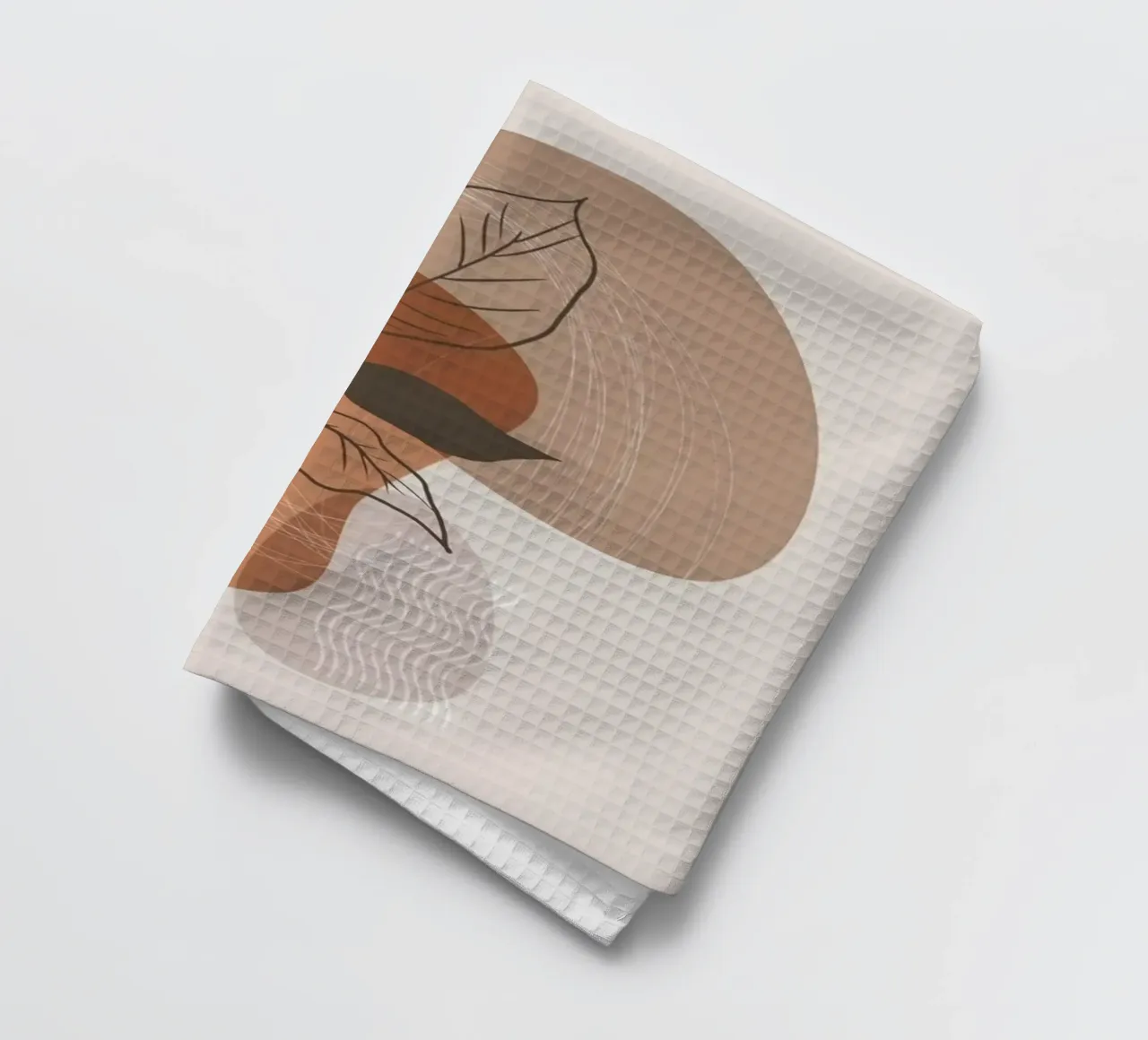 shape line flower and brown canovaccio da cucina da kichin
