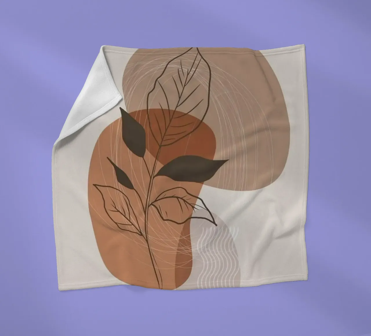 shape line flower and brown coperta in pile da kichin