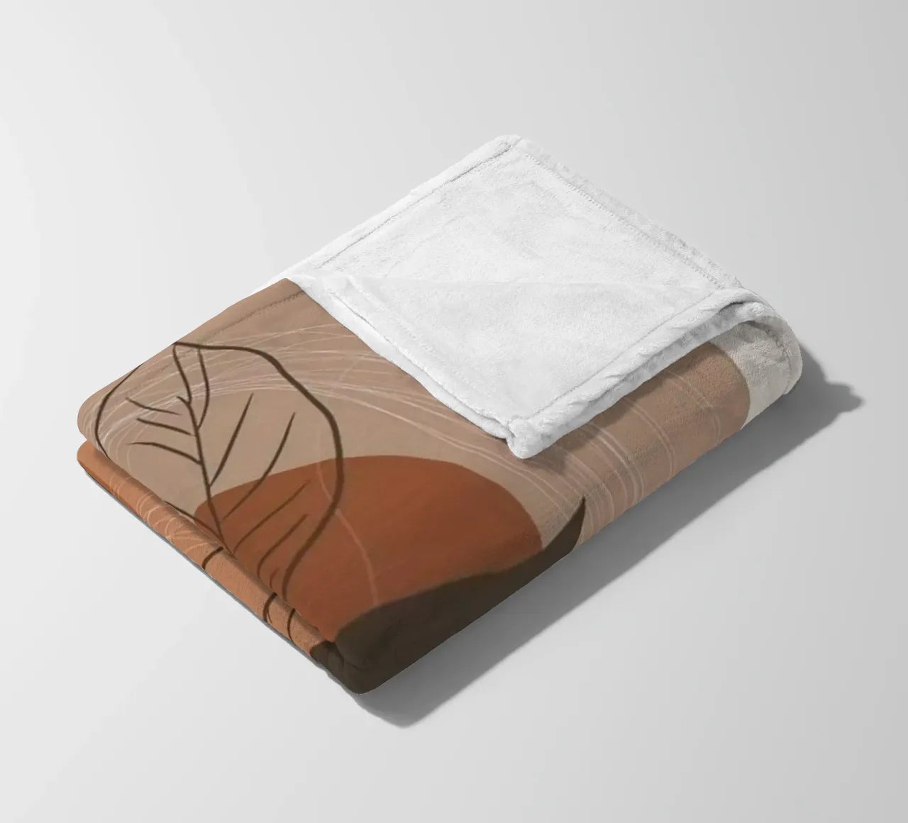 shape line flower and brown coperta in pile da kichin