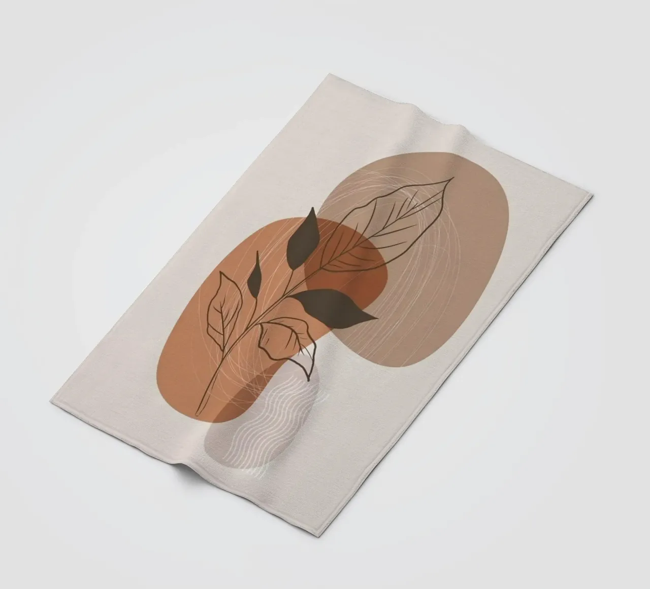 shape line flower and brown coperta in pile da kichin