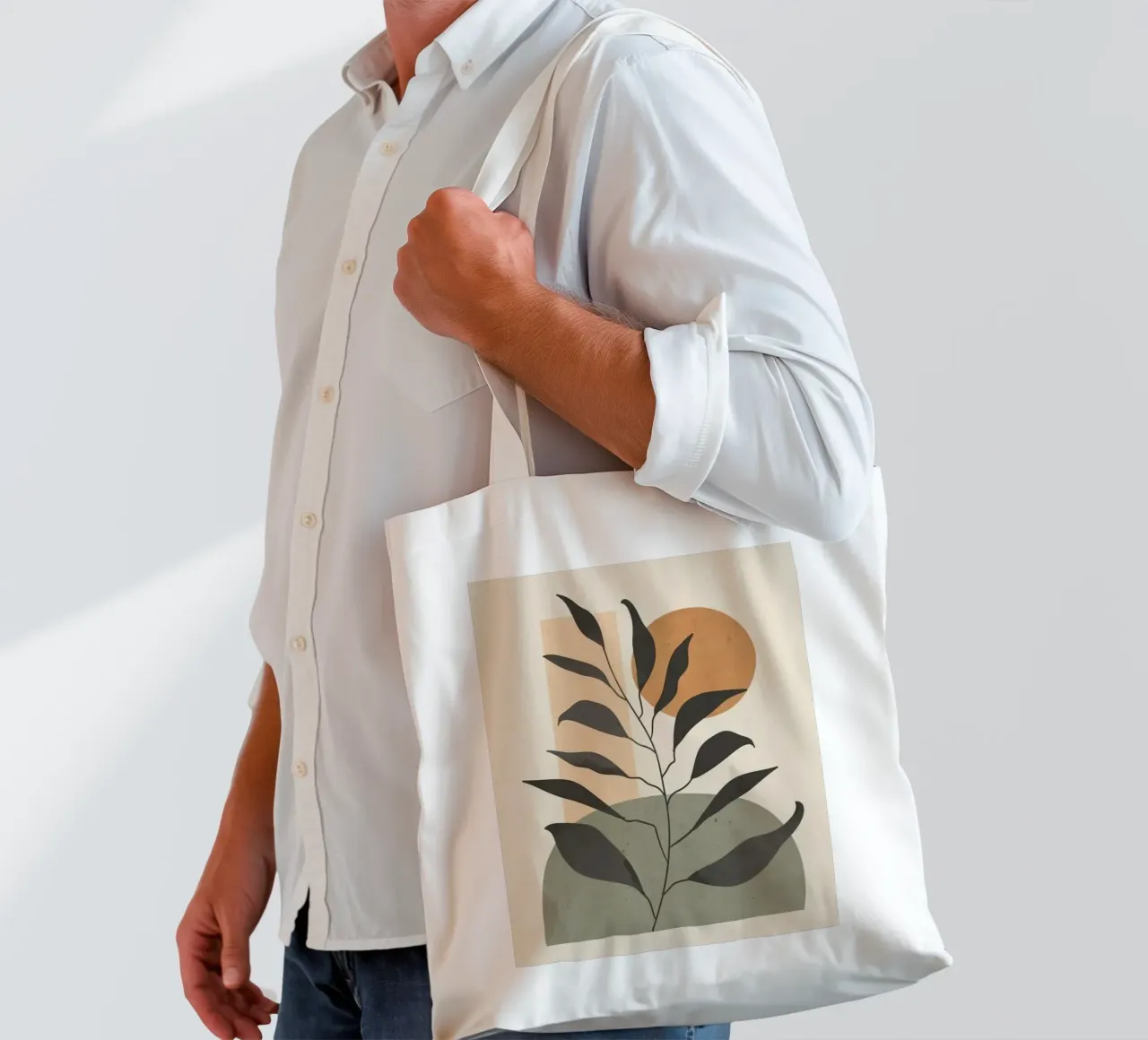 shape branch moon borsa in juta da kichin