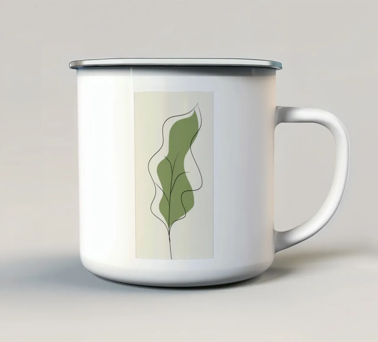 green leaf line tazza in smalto da kichin