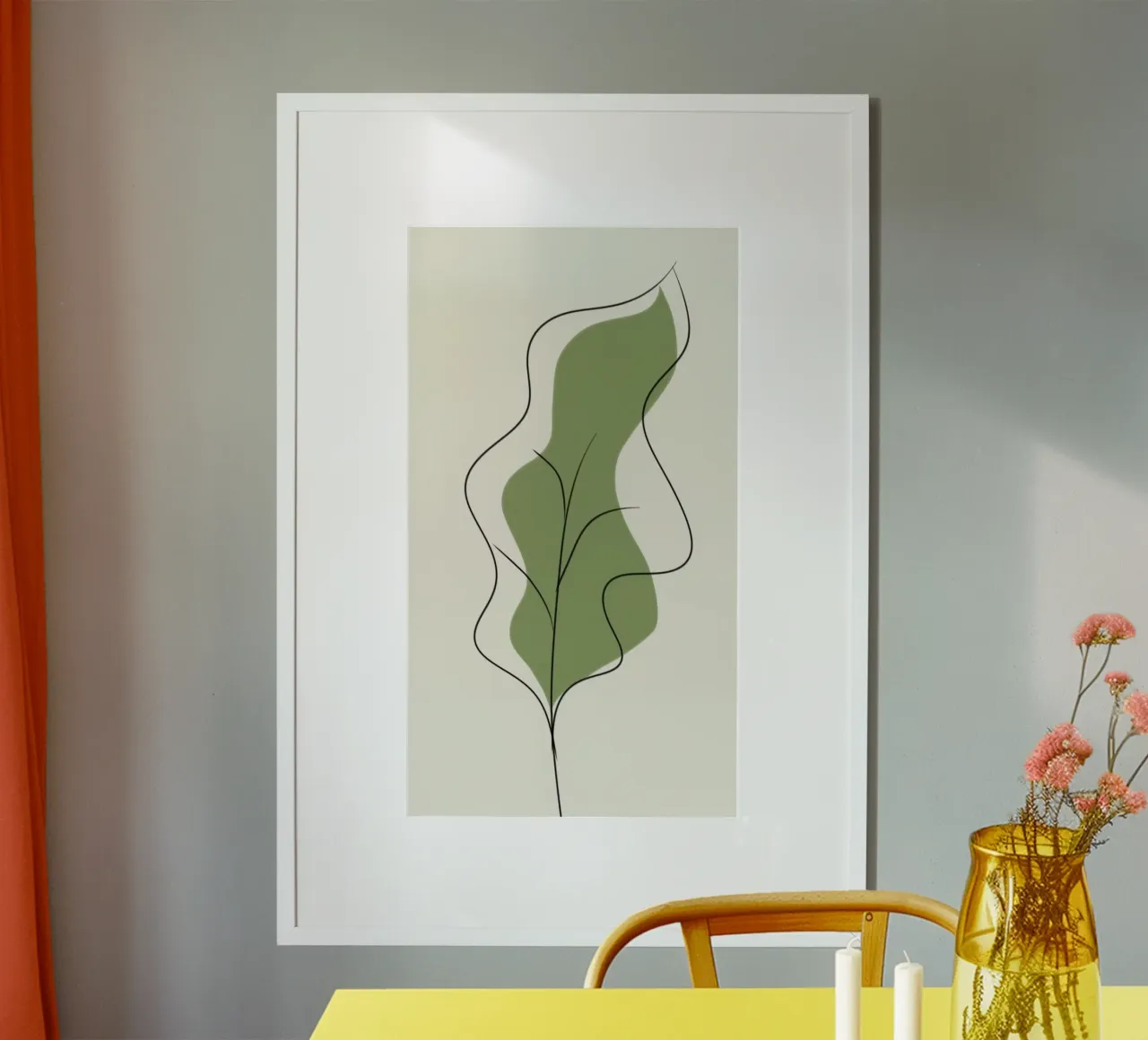 green leaf line poster da kichin