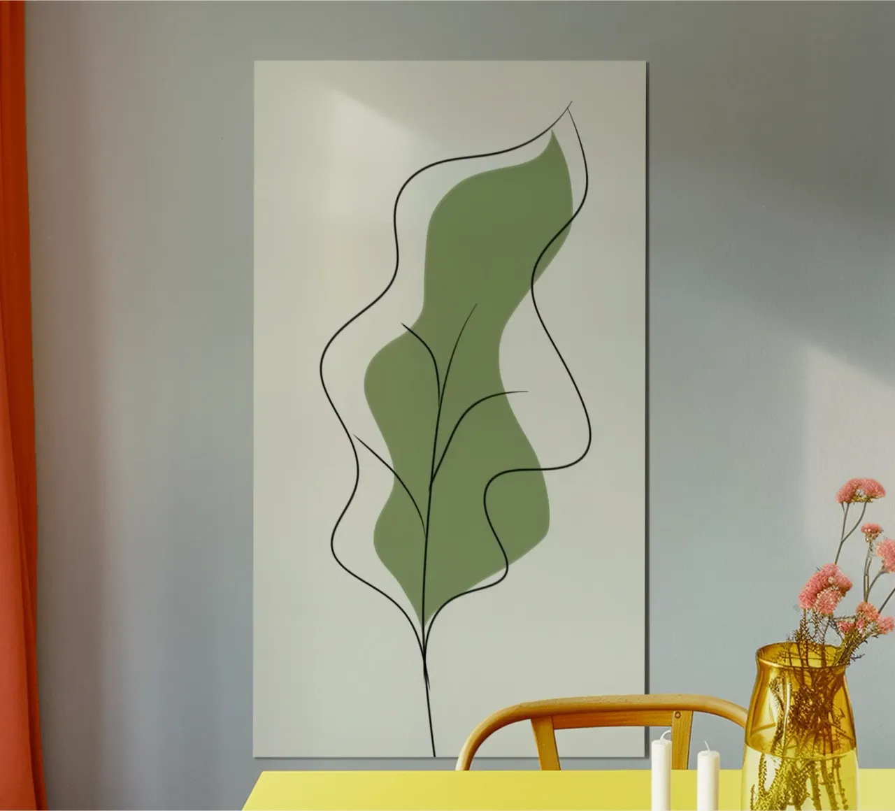 green leaf line poster da kichin