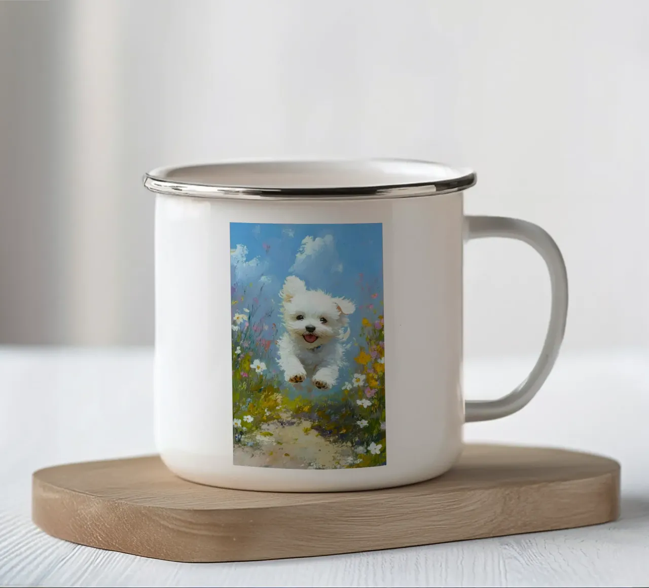 fun cat running tazza in smalto da lifeline