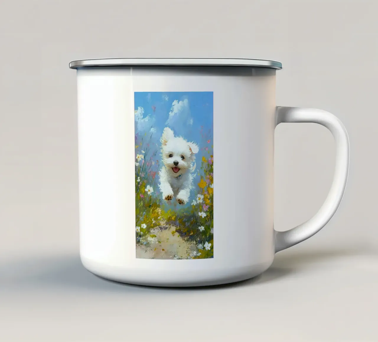 fun cat running tazza in smalto da lifeline