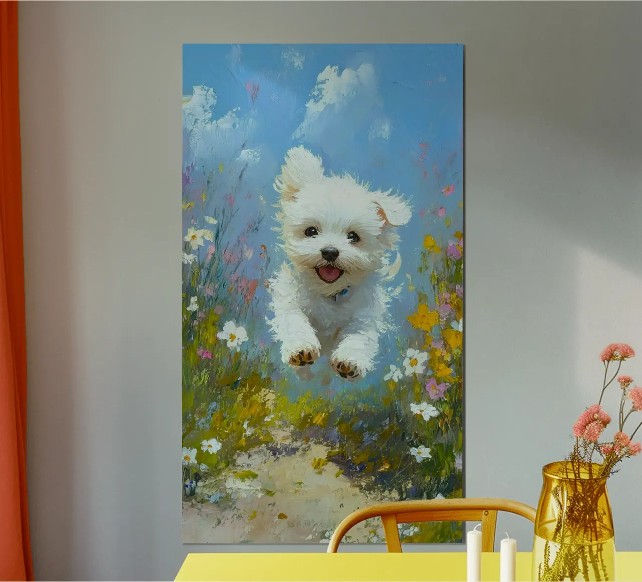 fun cat running poster con telaio in plastica da lifeline