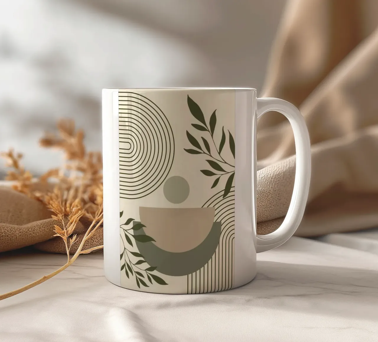 line circle and branch tazza in ceramica da miracle