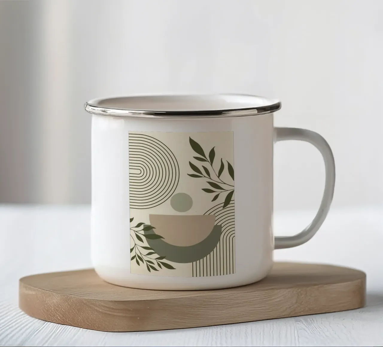line circle and branch emaille mok van miracle