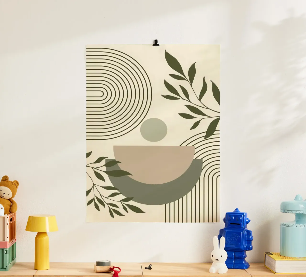 line circle and branch poster con telaio in alluminio da miracle